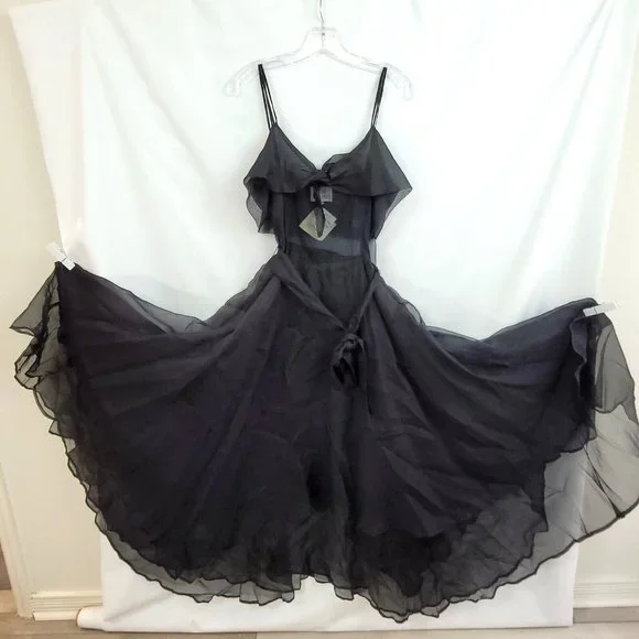 womens plus size black dresses Unique Vintage Plus Size Black Sleeveless Swing Dress
